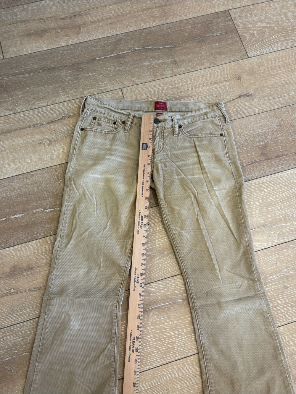 Vintage River Wash Tan Corduroy Bootcut Pants Size 4 Y2K Low Rise Stretch - Picture 6 of 7